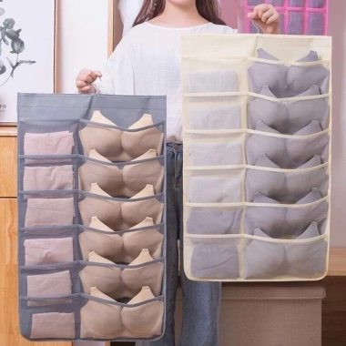 Túi treo tủ đựng đồ lót, tất vớ màu ghi - khay lưới 30 ngăn tiện ích, giảm giá 35k 6 Túi treo tủ đựng đồ lót, tất vớ màu ghi - khay lưới 30 ngăn tiện ích, giảm giá 35k 6