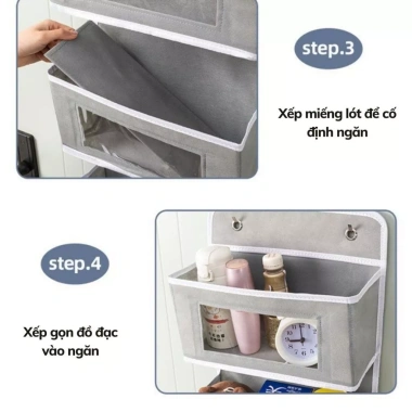 Túi treo tường kích thước lớn kèm 2 móc kim loại không gỉ - Lưu trữ cá nhân tiện lợi, 69.000₫ 5
