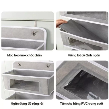 Túi treo vải 4 lớp - Túi treo tường tiện dụng cho ký túc xá, giảm còn 79.000₫ 6