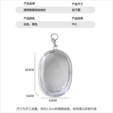 Túi tròn trong suốt đựng dây cáp sạc du lịch nhẹ, nhỏ gọn, giá chỉ 24.900₫