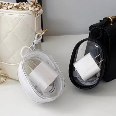 Túi Tròn Trong Suốt Đựng Tai Nghe & Dây Sạc – Chống Nước, Chống Bụi, Móc Treo Du Lịch, 17.999₫ 4