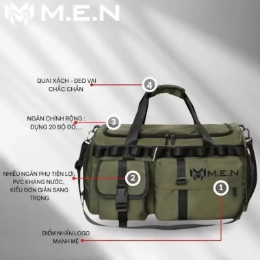 Túi trống du lịch gia đình Lingruii 54cm, đa ngăn, chống thấm, giá 312.5k