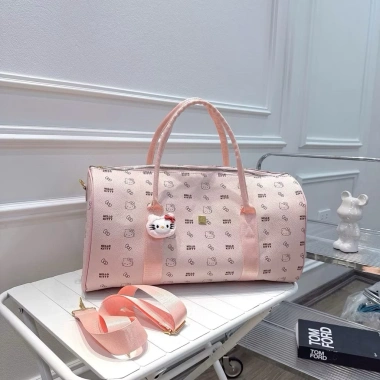 Túi trống du lịch size 50 họa tiết gấu đa năng tiện dụng trẻ trung kèm móc treo 115k