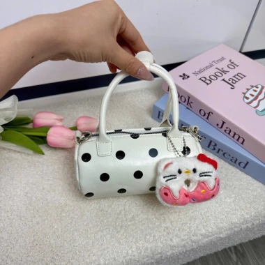 Túi trống mini da bóng chấm bi đeo chéo, tặng Charm treo – chỉ 75.000₫ 4