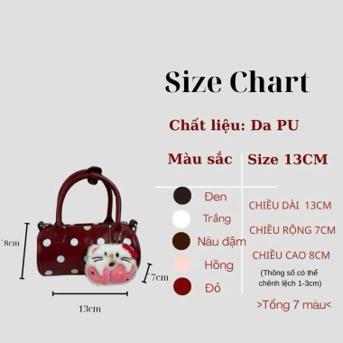 Túi trống mini da bóng chấm bi đeo chéo, tặng Charm treo – chỉ 75.000₫ 8