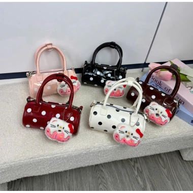 Túi trống mini da bóng chấm bi đeo chéo, tặng Charm treo – chỉ 75.000₫ 9