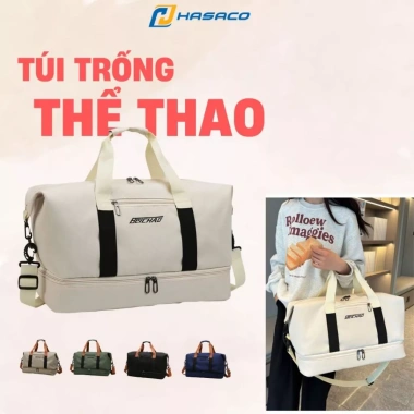Túi trống thể thao 3 sọc HASACO cỡ lớn, chống thấm nước, du lịch nam nữ - Giá chỉ 117.000 VND