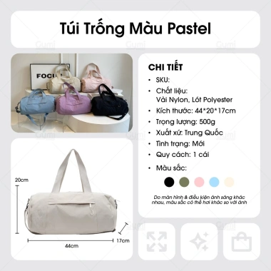 Túi trống thể thao pastel đa năng - đeo chéo, xách tay, phong cách hiện đại, giá 216k