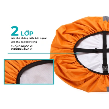 Túi Trùm Balo Chống Nước Phản Quang - Nhiều Size, Cắm Trại, Du Lịch, Leo Núi, Giá 65k