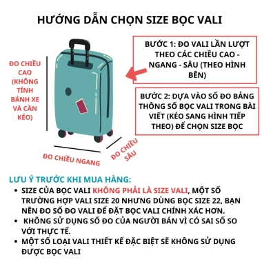 Túi trùm vali PVC trong suốt, chống trầy xước, chống nước, bảo vệ hành lý du lịch 2