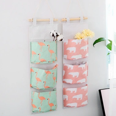 Túi vải 3 ngăn treo tường, không thấm nước, trang trí bếp nhà cửa SHIPNHANH88 2