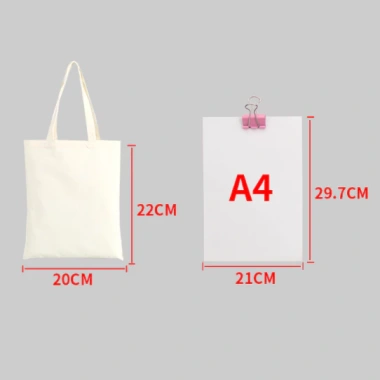 Túi vải bố canvas trơn màu kem không khóa kéo - Giá sỉ 21.850 VND, gốc 27.968 VND 8