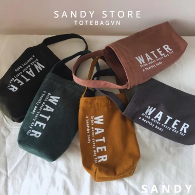 Túi Vải Canvas Đựng Bình Giữ Nhiệt Tumbler Thiết Kế Treo và Xách Giá Chỉ 26.000đ