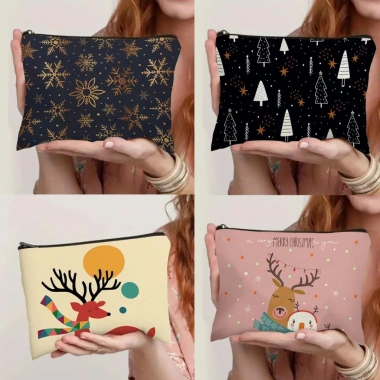 Túi Vải Đựng Đồ Makeup, Mỹ Phẩm Giáng Sinh Noel - Cá Nhân, Giá 41.325₫