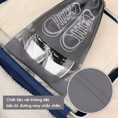 Túi Vải Đựng Giày Dép Chống Bụi Chống Thấm Dây Rút Du Lịch 15.000 VND 5
