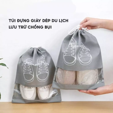 Túi Vải Đựng Giày Dép Chống Bụi Chống Thấm Dây Rút Du Lịch 15.000 VND 7