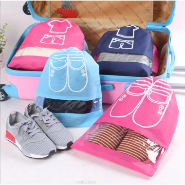 Túi vải đựng giày dép du lịch dã ngoại dây rút chống bụi Giá chỉ 6.900đ 2