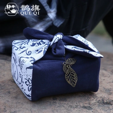 Túi vải lanh cotton bộ trà Kung Fu 1 nồi 2 cốc du lịch di động tùy chỉnh