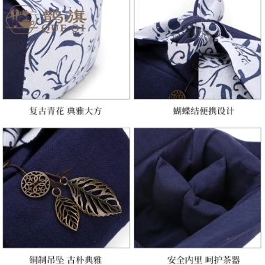 Túi vải lanh cotton bộ trà Kung Fu 1 nồi 2 cốc du lịch di động tùy chỉnh 5 Túi vải lanh cotton bộ trà Kung Fu 1 nồi 2 cốc du lịch di động tùy chỉnh 5
