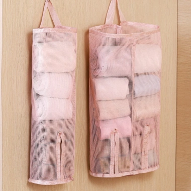 Túi vải lưới treo đồ lót, tất vớ, miệng rút tiện lợi 2 size - Giá chỉ 33.800₫