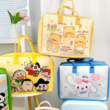 Túi vải nỉ đa năng LILA TUINI55 - Du lịch, đựng quần áo, chăn màn hoạt hình dễ thương, giảm giá 48.899đ