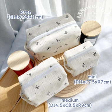 Túi vải nơ hồng đen đựng đồ trang điểm - Tiện dụng, xinh xắn, chỉ 89.000₫ 10 Túi vải nơ hồng đen đựng đồ trang điểm - Tiện dụng, xinh xắn, chỉ 89.000₫ 10