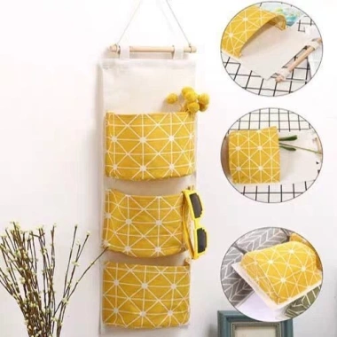 Túi Vải Treo Tường 3 Ngăn Đa Năng – Tiện Lợi Đựng Đồ Cá Nhân, Giá 36.900₫