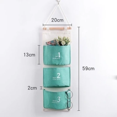 Túi Vải Treo Tường 3 Ngăn Đa Năng – Tiện Lợi Đựng Đồ Cá Nhân, Giá 36.900₫