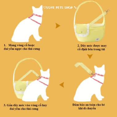 Túi Vận Chuyển Chó Mèo Đeo Chéo Canvas Cao Cấp - Giá Ưu Đãi 128k Love Pets Shop 5
