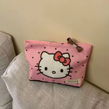 Túi ví vải Hello Kitty khóa kéo - Đựng đồ cá nhân, mỹ phẩm tiện lợi, giá 33.859₫ 5