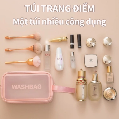 Túi Washbag PVC Trong Suốt Du Lịch - Chống Nước, Chống Ẩm, Tay Cầm Siêu Tiện Lợi, Giá 87.360 VND 2