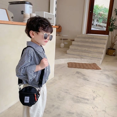 Túi xách đeo vai hình tròn nhỏ phong cách Hàn Quốc cho bé trai, ưu đãi 146k 4