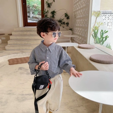 Túi xách đeo vai hình tròn nhỏ phong cách Hàn Quốc cho bé trai, ưu đãi 146k 5