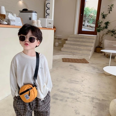 Túi xách đeo vai hình tròn nhỏ phong cách Hàn Quốc cho bé trai, ưu đãi 146k 7