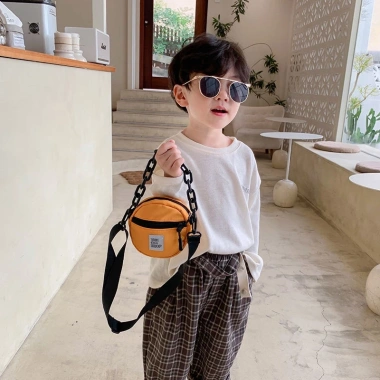 Túi xách đeo vai hình tròn nhỏ phong cách Hàn Quốc cho bé trai, ưu đãi 146k 8