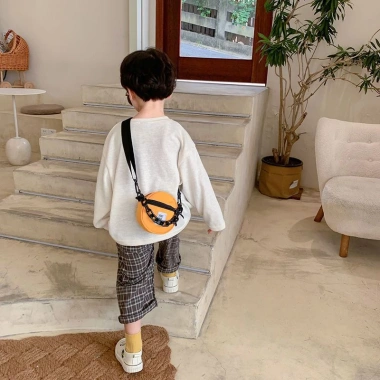 Túi xách đeo vai hình tròn nhỏ phong cách Hàn Quốc cho bé trai, ưu đãi 146k 9