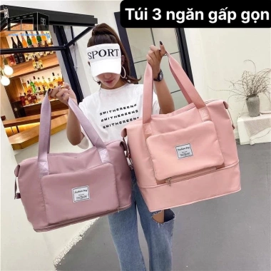 Túi Xách Du Lịch 2 Tầng Gấp Gọn, Đa Năng Nhiều Ngăn Rộng Rãi - Balo Dày Dặn Giá 21.900đ
