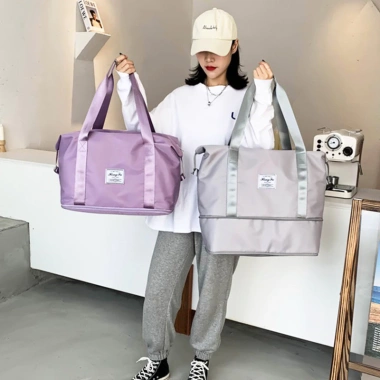 Túi xách du lịch cỡ lớn 2 tầng đa năng nam nữ, đựng quần áo mỹ phẩm tiện dụng Giá 80k