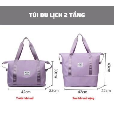 Túi xách du lịch cỡ lớn 2 tầng đa năng nam nữ, đựng quần áo mỹ phẩm tiện dụng Giá 80k
