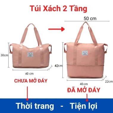 Túi xách du lịch cỡ lớn BATOSA nữ 2 tầng gấp gọn, đựng mỹ phẩm - Giá ưu đãi 110k