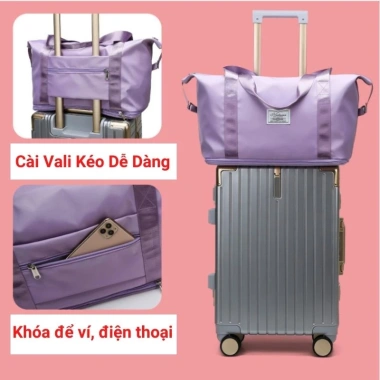 Túi xách du lịch cỡ lớn BATOSA nữ 2 tầng gấp gọn, đựng mỹ phẩm - Giá ưu đãi 110k
