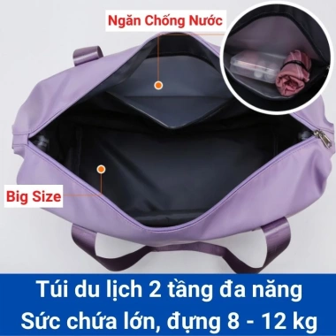 Túi xách du lịch cỡ lớn BATOSA nữ 2 tầng gấp gọn, đựng mỹ phẩm - Giá ưu đãi 110k