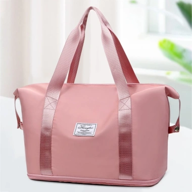 Túi xách du lịch gấp gọn 2 tầng cỡ lớn, vải dù chống thấm, đựng quần áo và mỹ phẩm