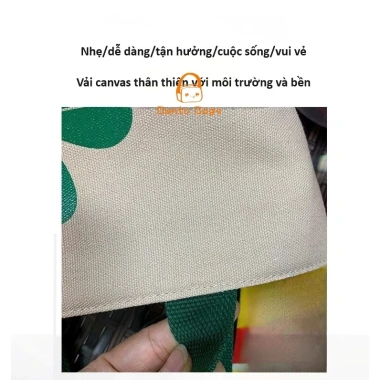 Túi xách đựng hộp cơm CỎ 4 LÁ TC22 Ngăn cốc ly nước, vải dày đẹp văn phòng