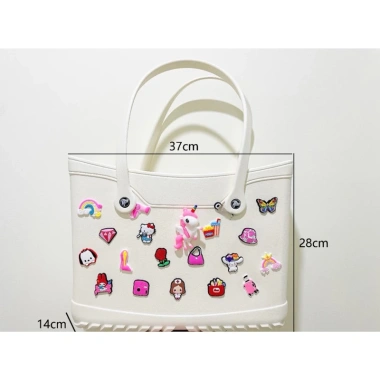 Túi xách nhựa EVA vuông đa năng du lịch - Jibits Charm Sticke, giảm còn 185.000₫