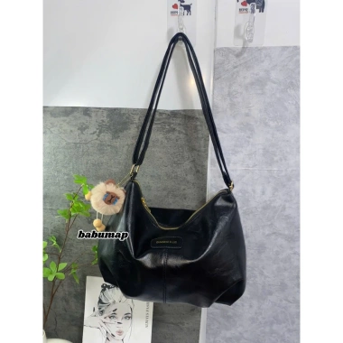 Túi xách nữ da PU trơn, đeo chéo vai, công sở, kèm gấu BABUMAP - 49.000₫