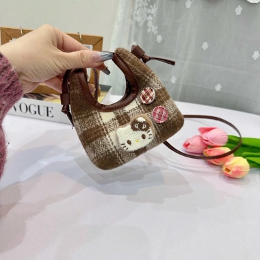 Túi xách nữ mini caro đeo chéo hình mèo dễ thương, nhẹ gọn, phù hợp đi dạo phố - Uyên Store DK085