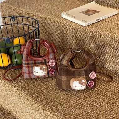 Túi xách nữ mini caro đeo chéo hình mèo dễ thương, nhẹ gọn, phù hợp đi dạo phố - Uyên Store DK085