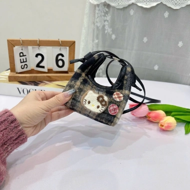 Túi xách nữ mini caro đeo chéo hình mèo dễ thương, nhẹ gọn, phù hợp đi dạo phố - Uyên Store DK085