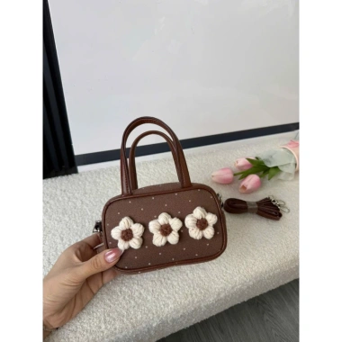 Túi xách nữ mini hoa len vintage Hàn Quốc, dáng hộp tiểu thư, giá 69.000₫